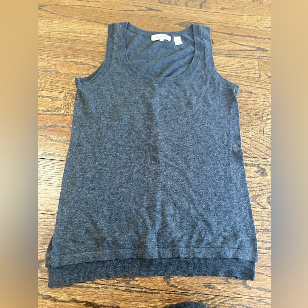 Inhabit 100% Cotton Sleeveless Gray Tank Sz Small